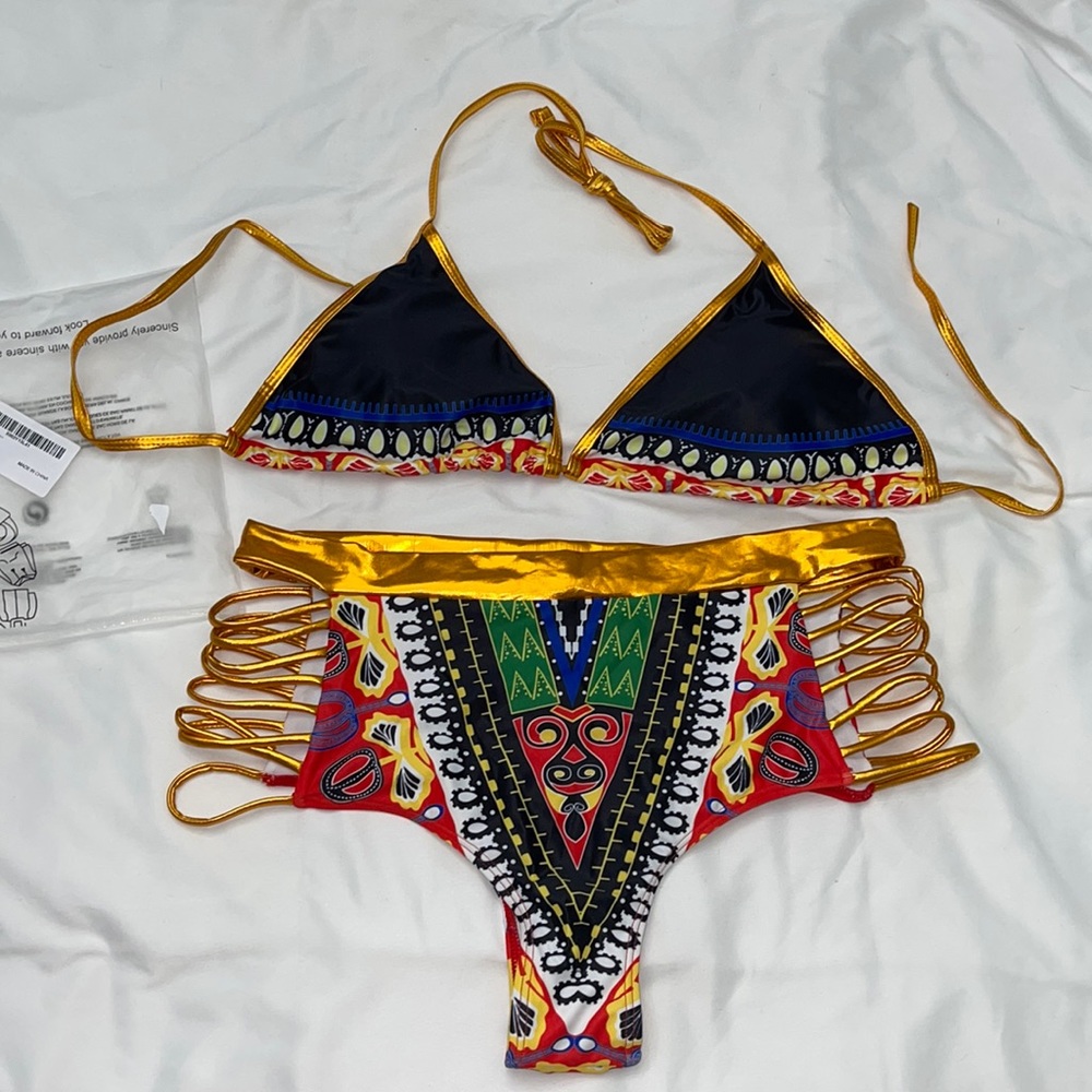 METALLIC CHEEKY BIKINI, Size 3X